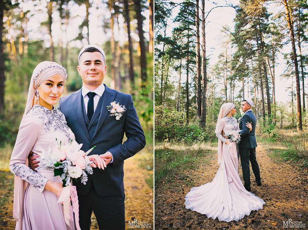 никах на природе, образ невесты, никах в лесу, никах Казань, букет невесты