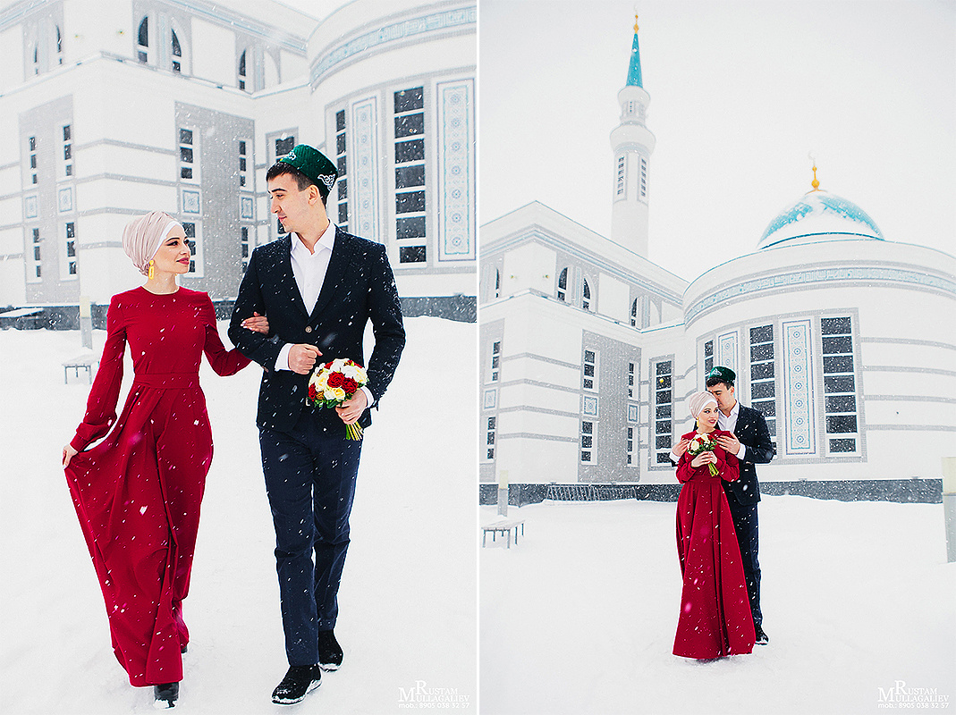 мечеть Ярдэм, никах в Казани, платье на никах, никах зимой