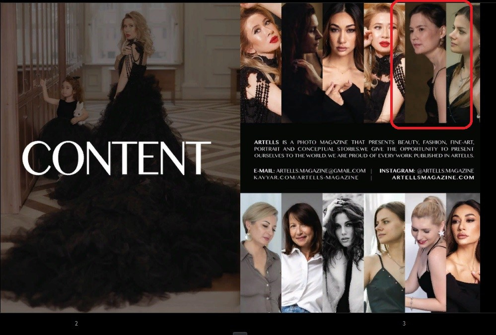 Семейная фотосессия мать и дочь, опубликованная в глянцевом журнале Artells