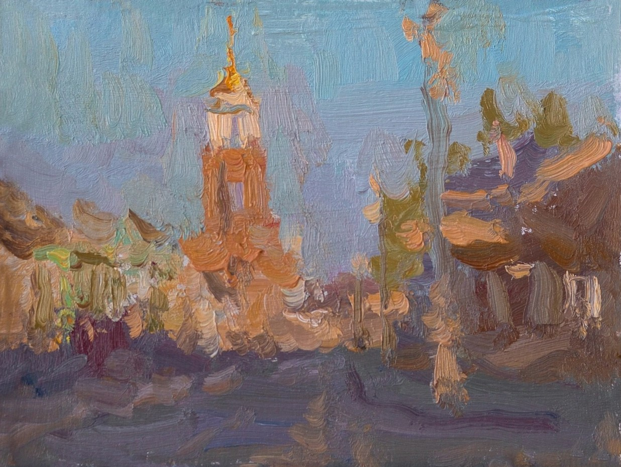 Вид на Успенский храм. Художник Александр Каверин