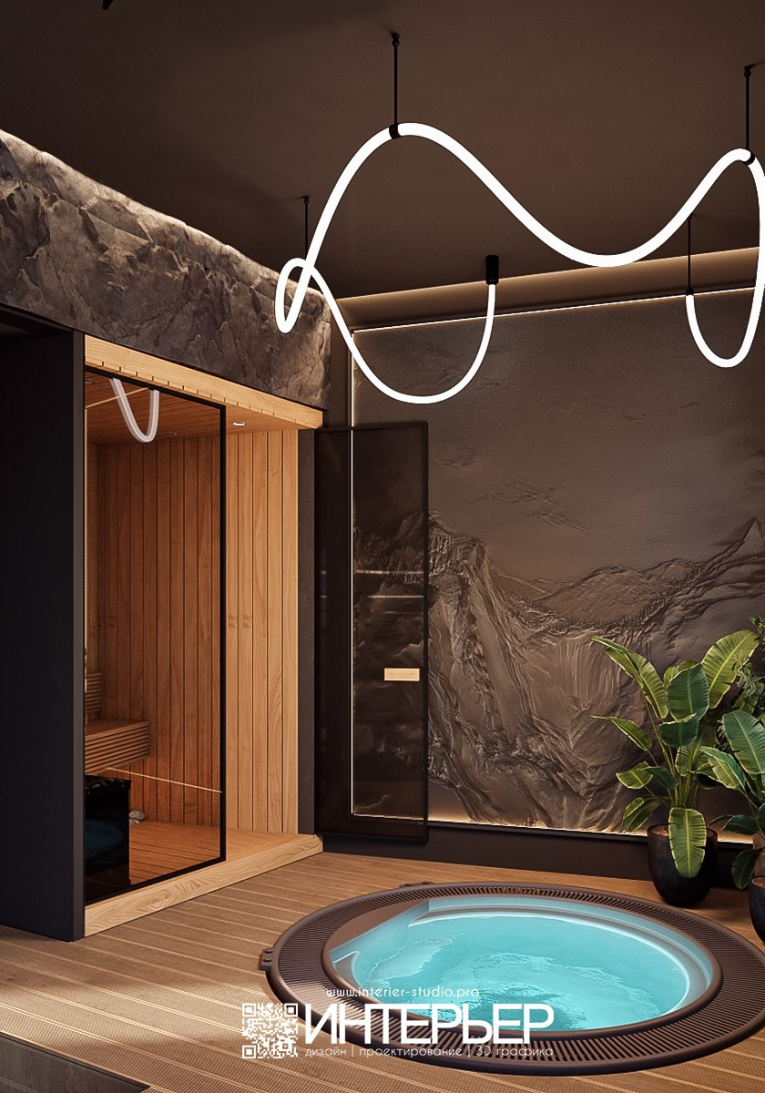 Гостевой дом со спа СТ Солнышко. Дизайн интерьера, 3D визуализация и 3D моделирование. Создание проектов и чертежей. КМВ: Кисловодск, Пятигорск, Ессентуки и удаленно