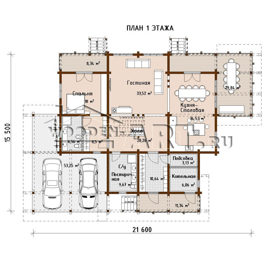 «Байкал» 450 кв. м. Проекты деревянных домов