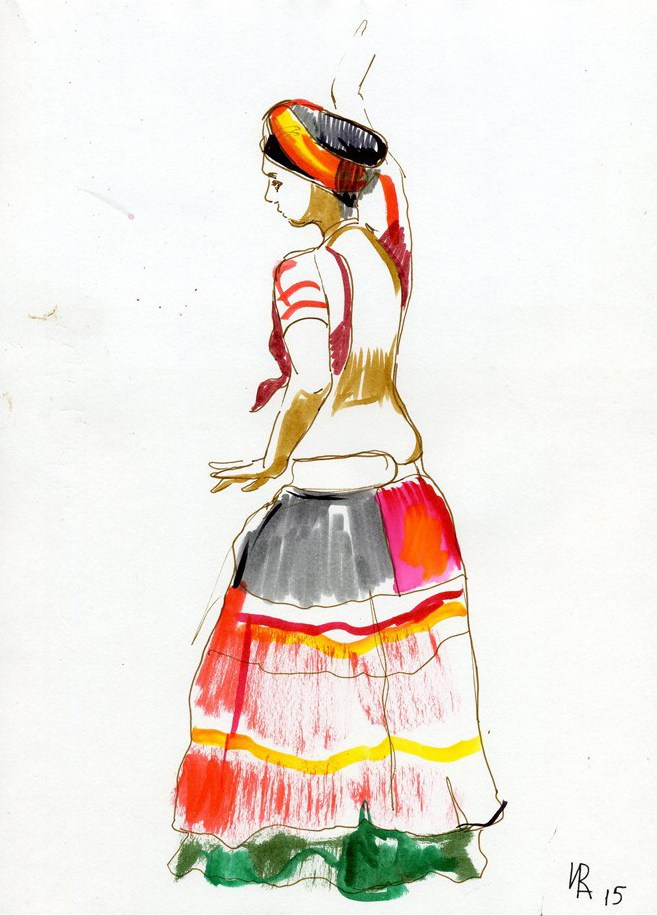 Натурщица в костюме раджастанской цыганки