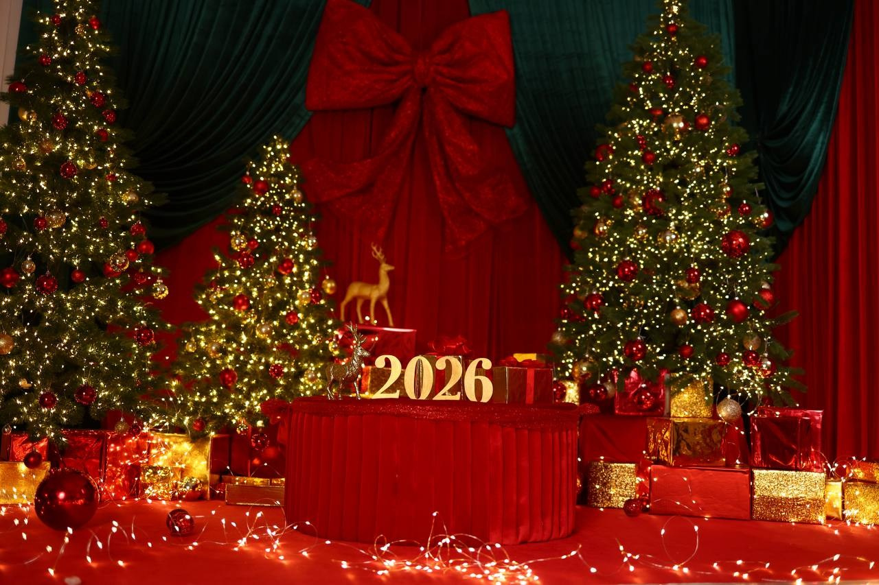 Интерьер фотостудии «Антураж» на Ковалёва, 5. Новый год 2025–2026 гг. Семейный и детский фотограф в Краснодаре Анна Трашкова