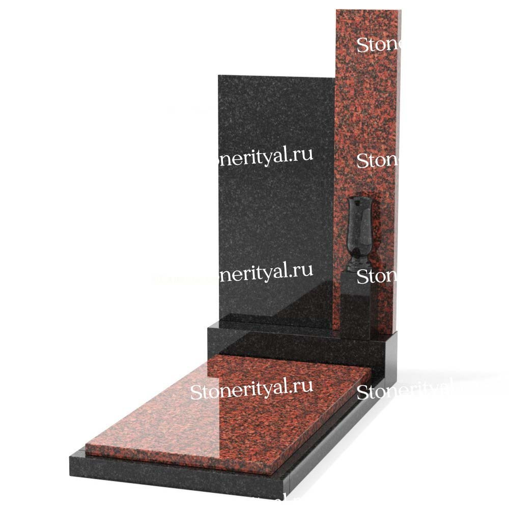 Комбинированные памятники на одного. Изготовление и установка памятников в Москве и МО