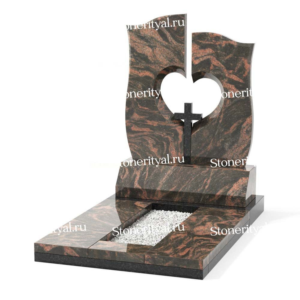 Комбинированные памятники на одного. Изготовление и установка памятников в Москве и МО