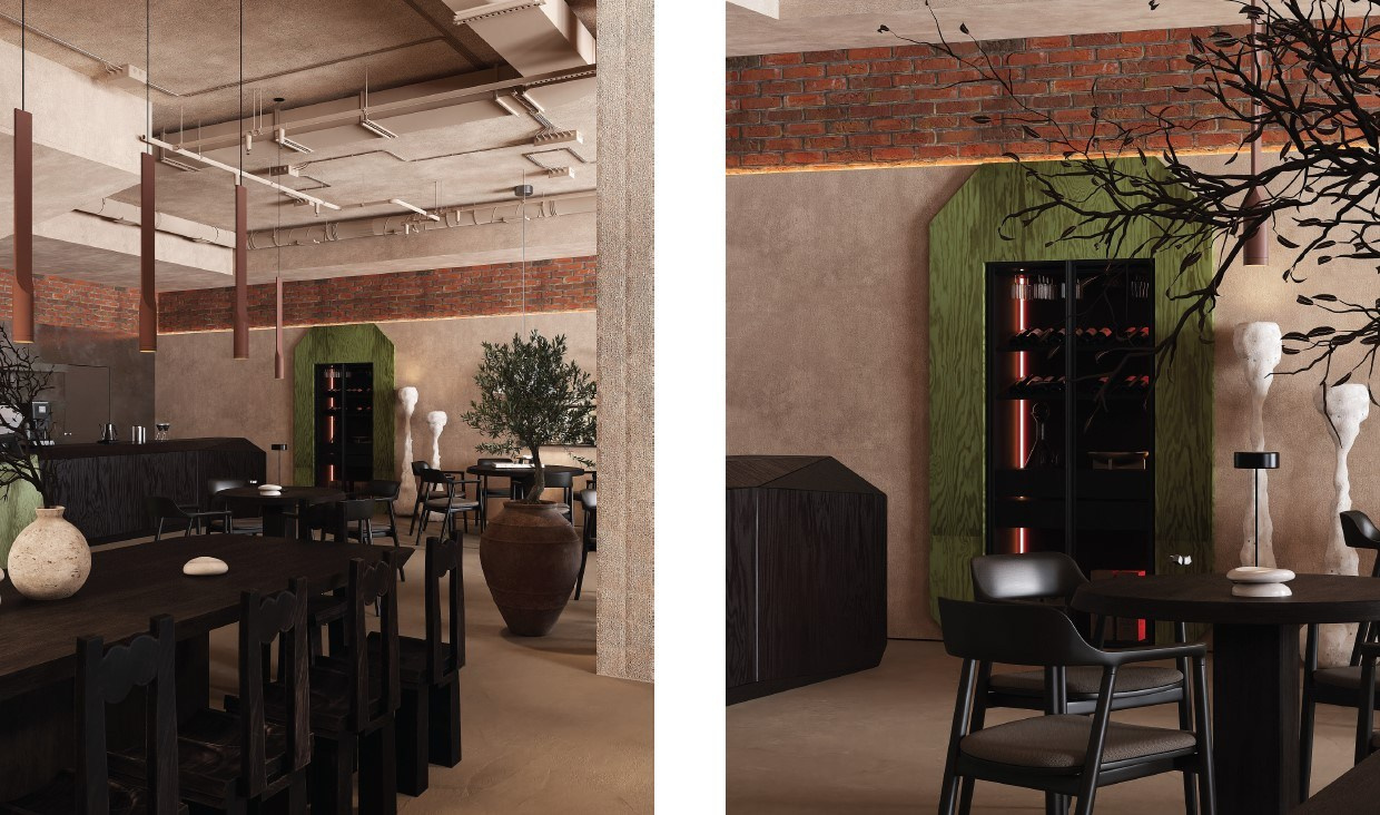 Ресторан грузинской кухни. Дизайнер интерьера в Москве Екатерина Шаймердинова