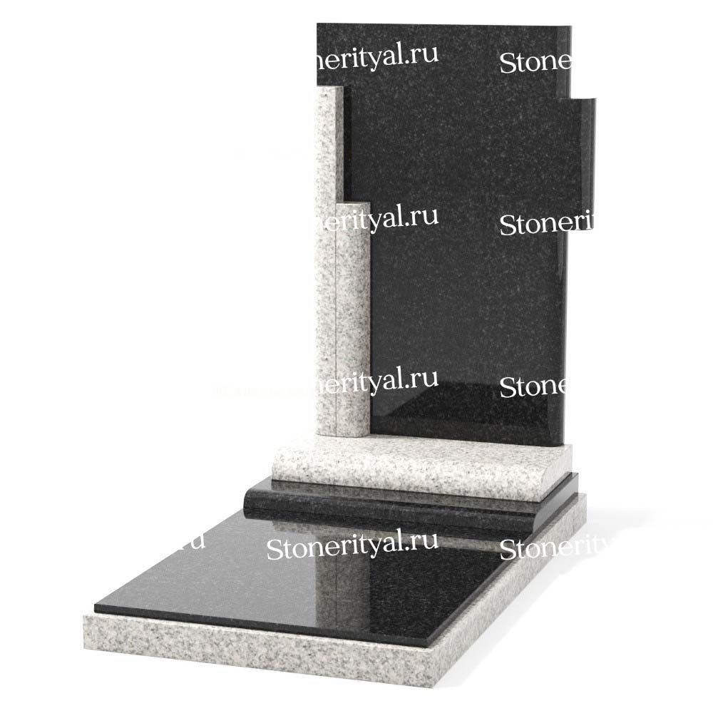 Комбинированные памятники на одного. Изготовление и установка памятников в Москве и МО