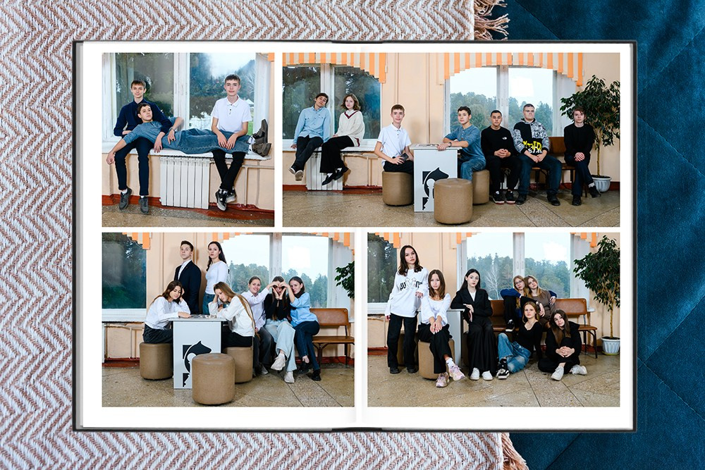 Выпускной альбом для 9 и 11 классов. Белый с цитатами. Студия выпускных альбомов Ольги Галкиной. Томск