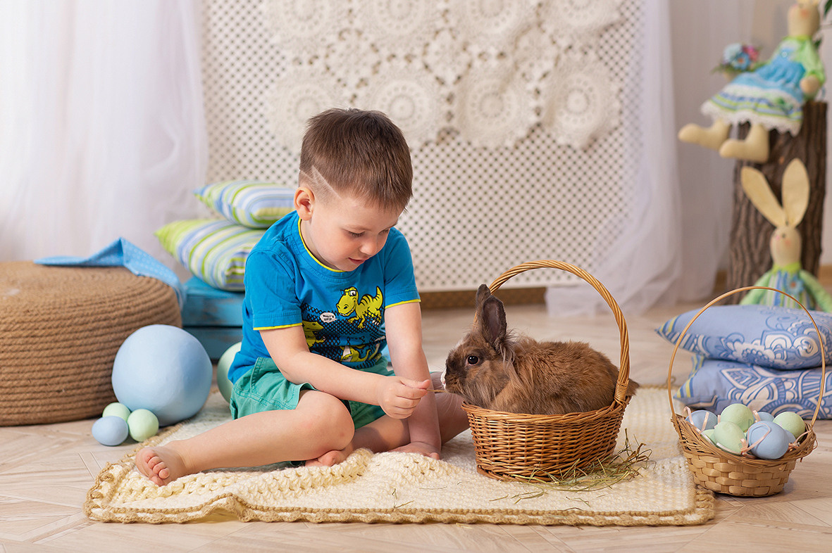 Детская тематическая костюмированная фотосессия, пасхальная фотосессия.