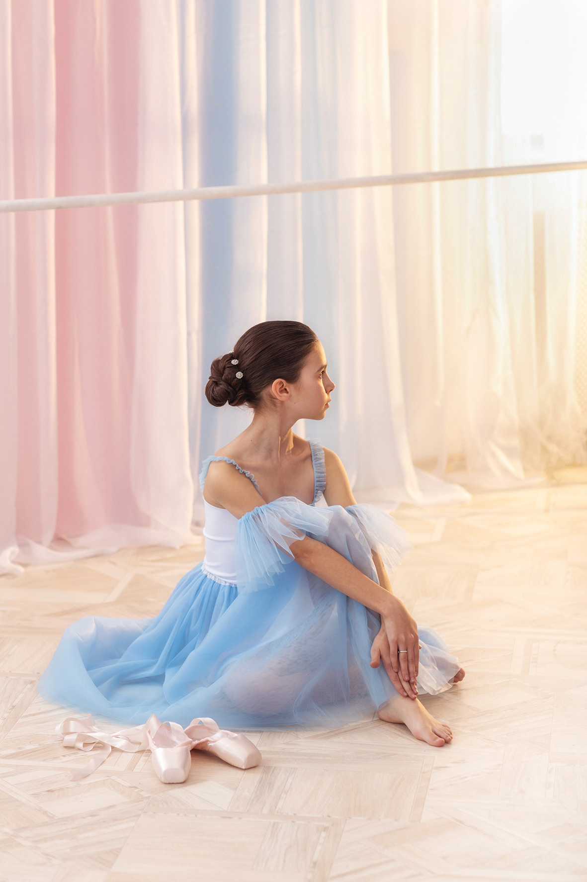 Детская тематическая костюмированная фотосессия, Юная балерина.