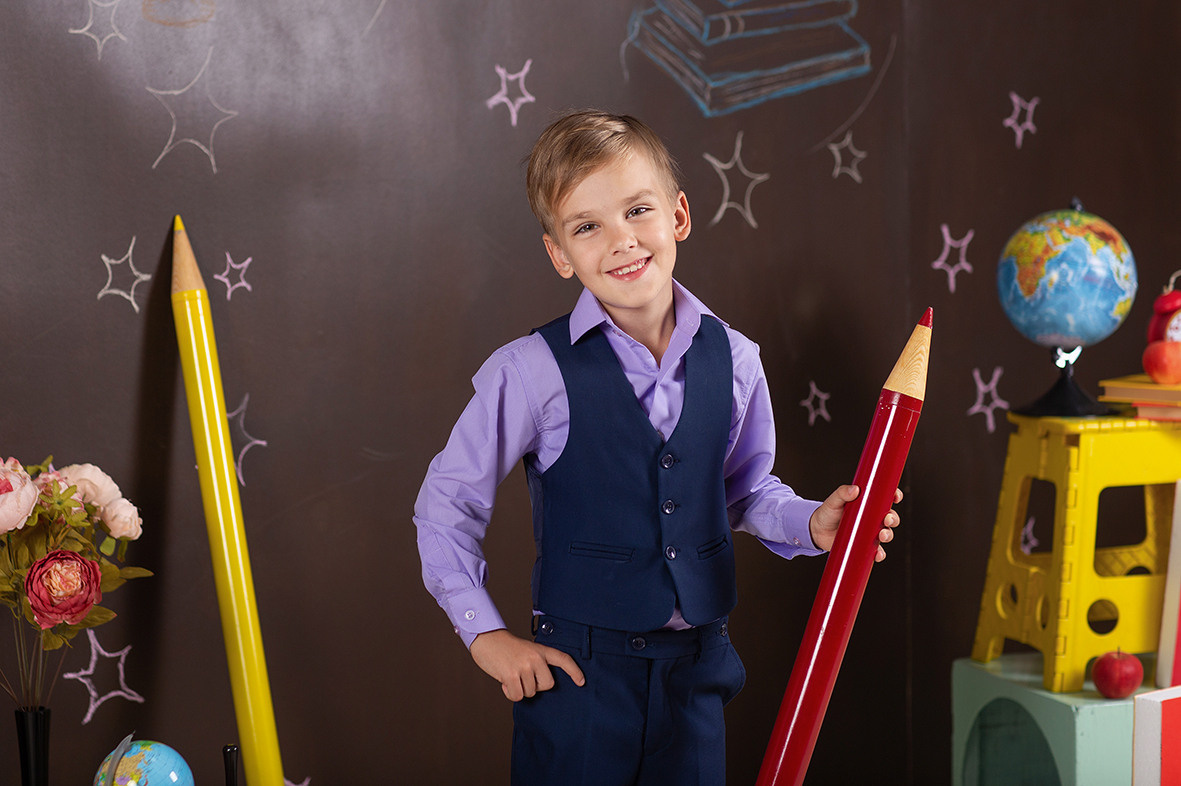 Первоклашка, фотосессия школьников, школьный альбом, школьное фото