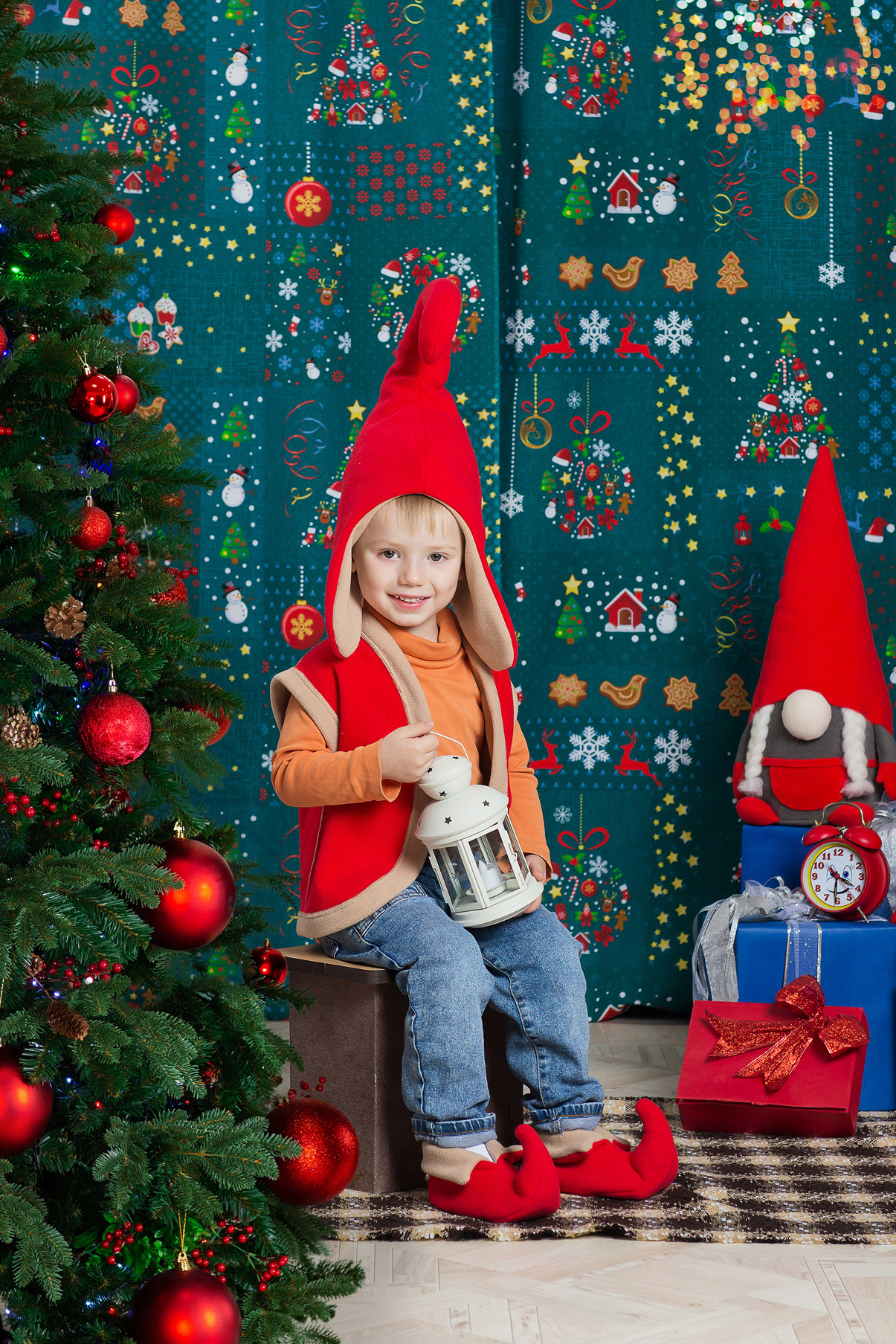 Детская новогодняя костюмированная фотосессия. Гномики.