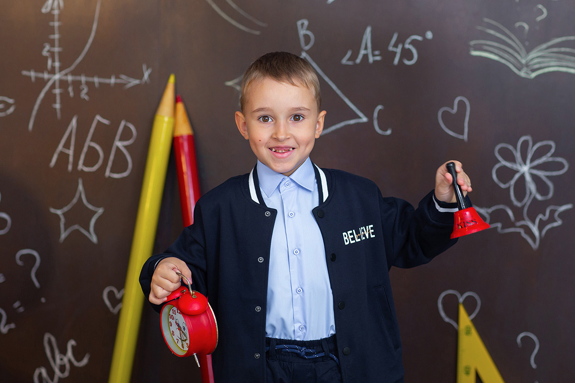 Первоклашка, фотосессия школьников, школьный альбом, школьное фото