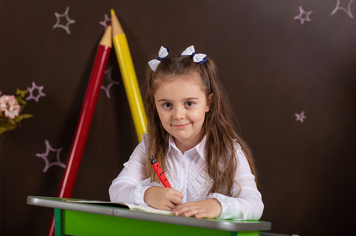 Первоклашка, фотосессия школьников, школьный альбом, школьное фото