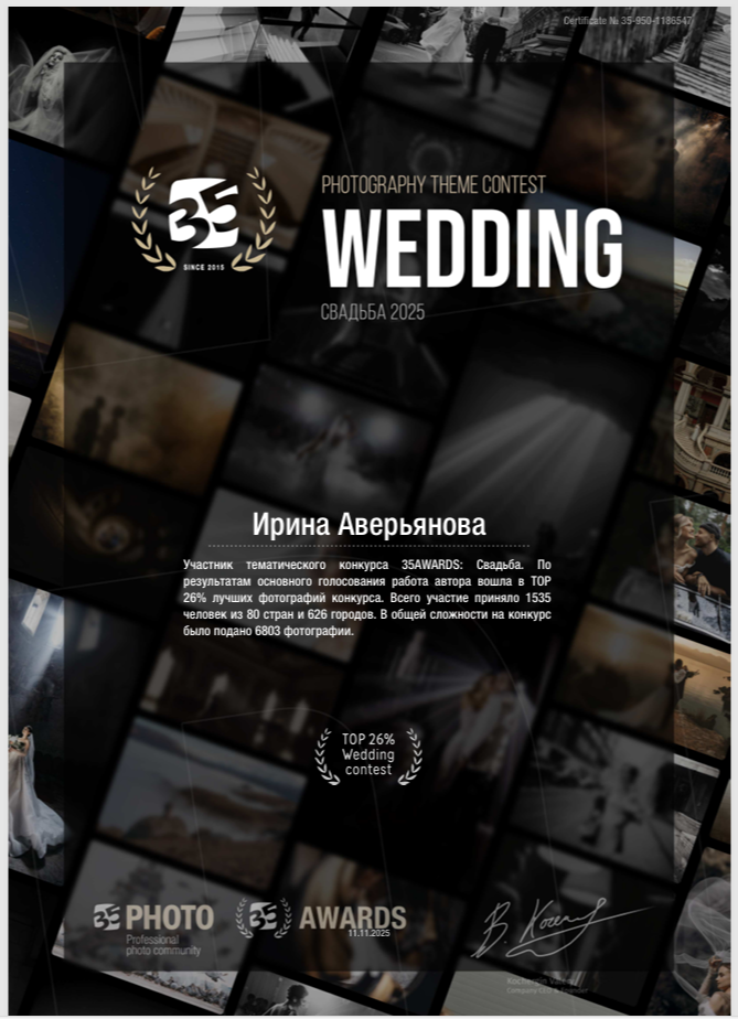 Дипломы и награды. Фотограф в Ульяновске Ирина Аверьянова