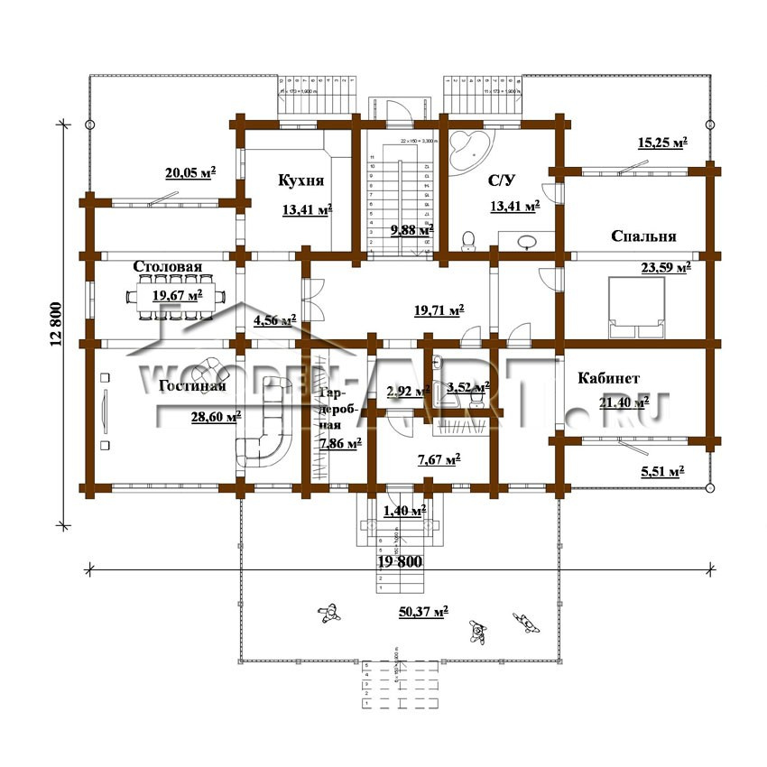 «Иваново» 369 кв. м. Проекты деревянных домов