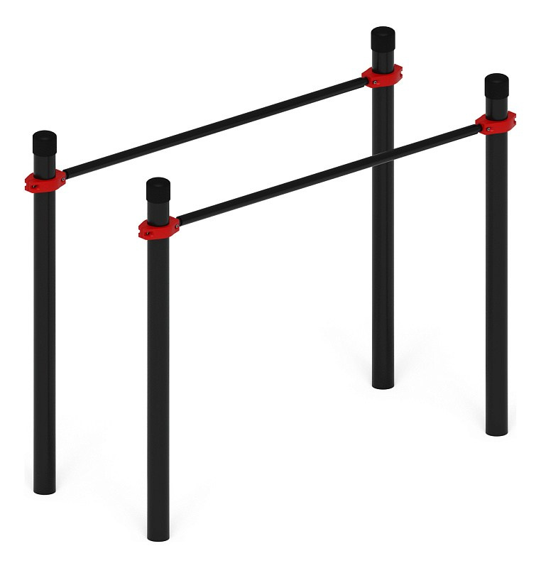 Воркаут 108 красный ВТ 12.24-01 Габариты (ШхДхВ):1960х740х1500 Зона безопасности, мм:4960х3740 Возрастные ограничения от 14 лет, весом не более 100 кг