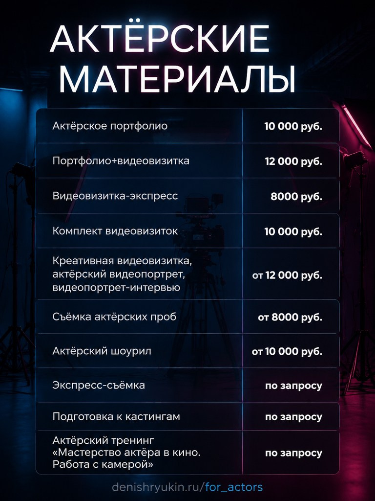 Актёрские материалы. Денис Хрюкин, режиссёр, продюсер, контентмейкер, Санкт-Петербург, Москва
