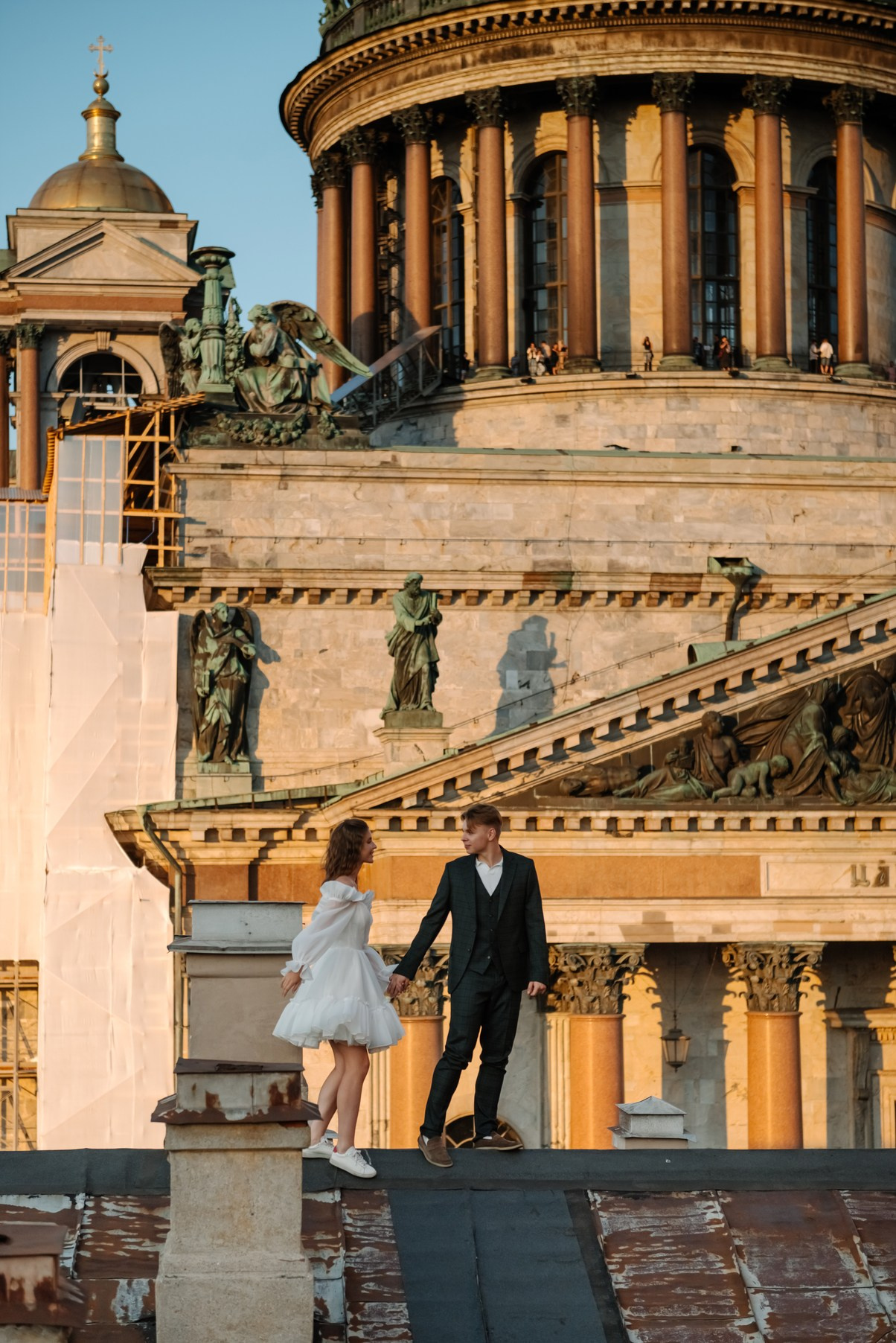 Крыша Исаакиевский собор. Свадебный и сеейный фотограф в Санкт-Петербурге Елена Худякова