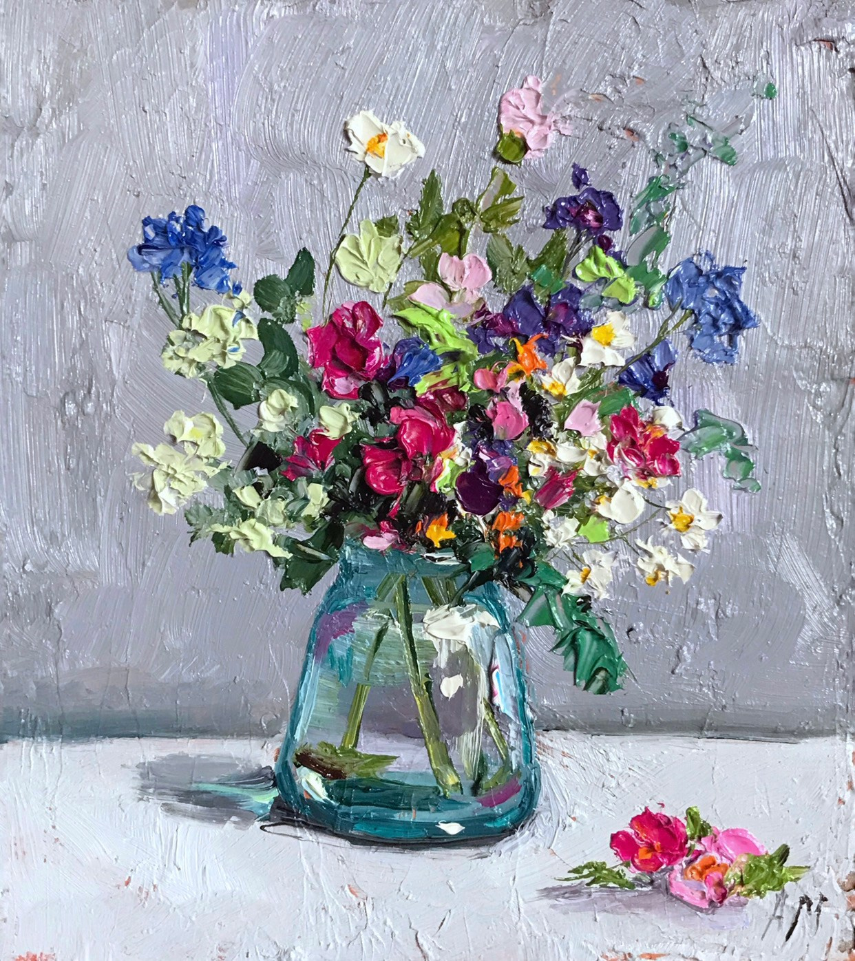 Купить картину маслом в Саратове букет цветов