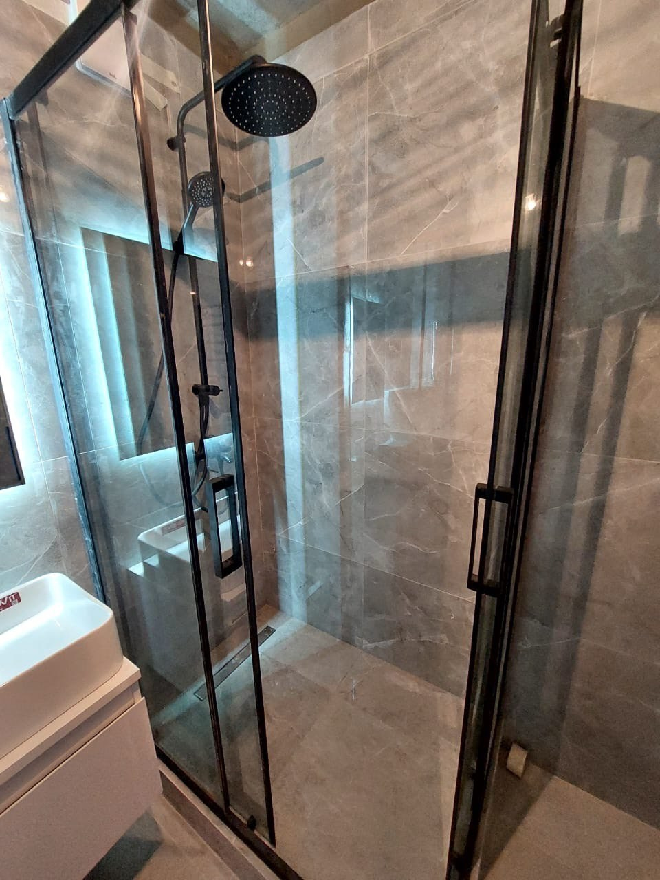 Ванная комната (д. Царево ул. П. Гаврилова д. 2). Ремонт санузла, туалета, ванной под ключ в Казани. Укладка плитки