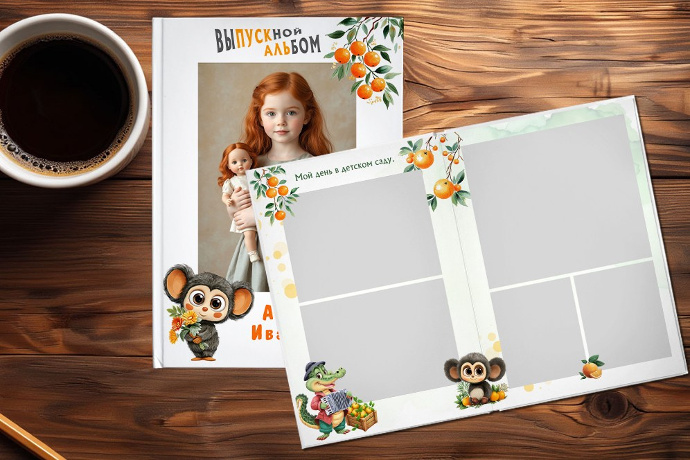 Выпускной альбом для группы Чебурашка. Medlori fotobook Выпускные альбомы в Липецке Лариса Медведева