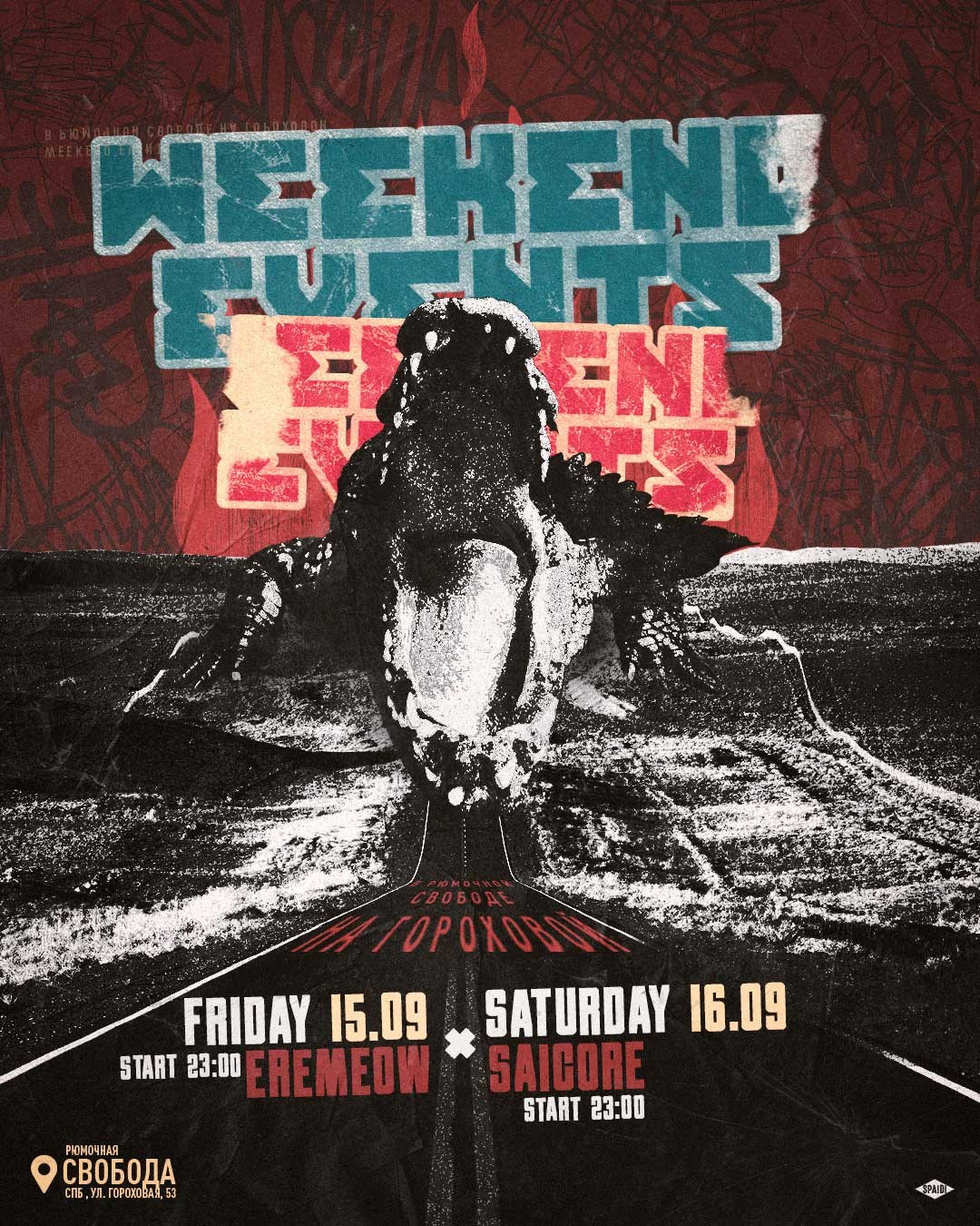 WEEKEND EVENTS. Spaidi Design | Graphic Design