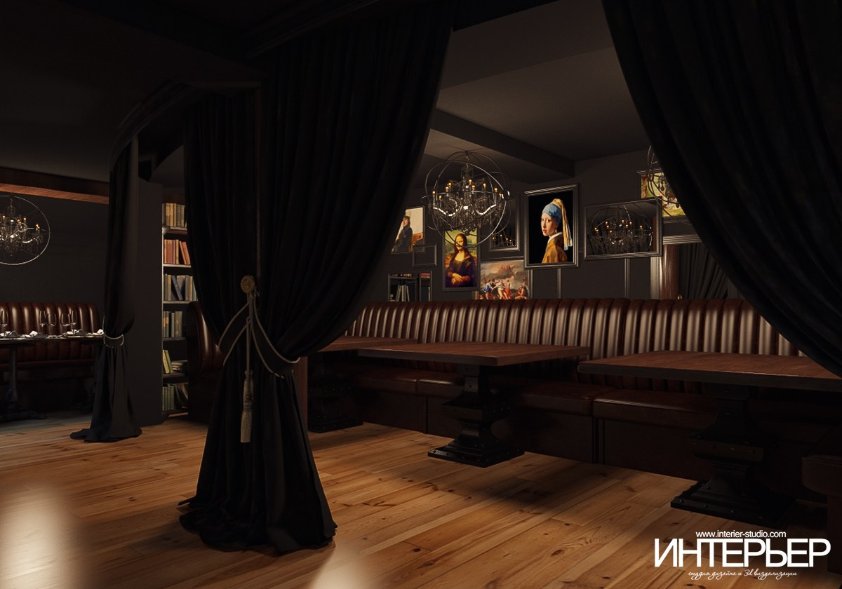 Ночной клуб на фрегате «Флагман», г. Великий Новгород. Дизайн интерьера, 3D визуализация и 3D моделирование. Создание проектов и чертежей. КМВ: Кисловодск, Пятигорск, Ессентуки и удаленно