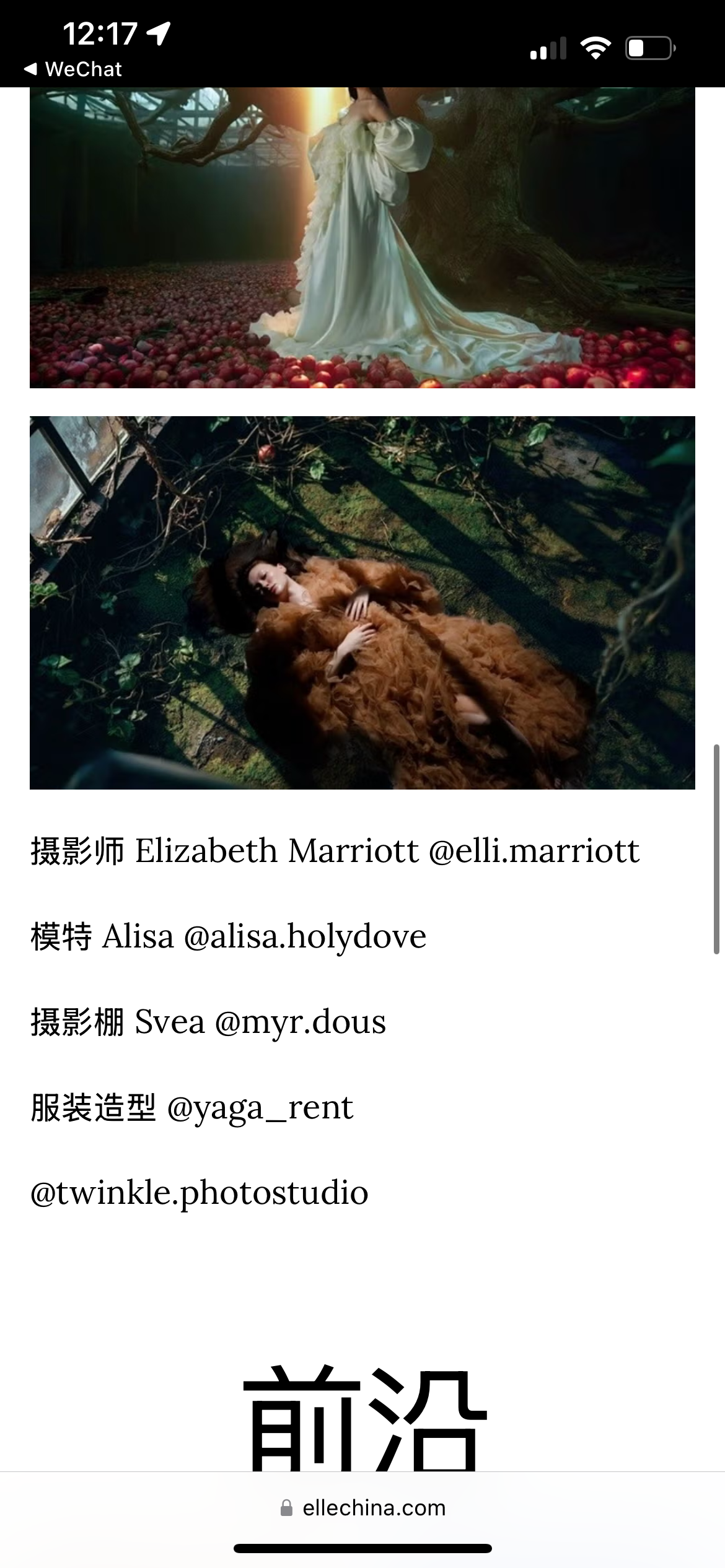 Elle China “The Last Bloom”. Elizabeth Marriott
