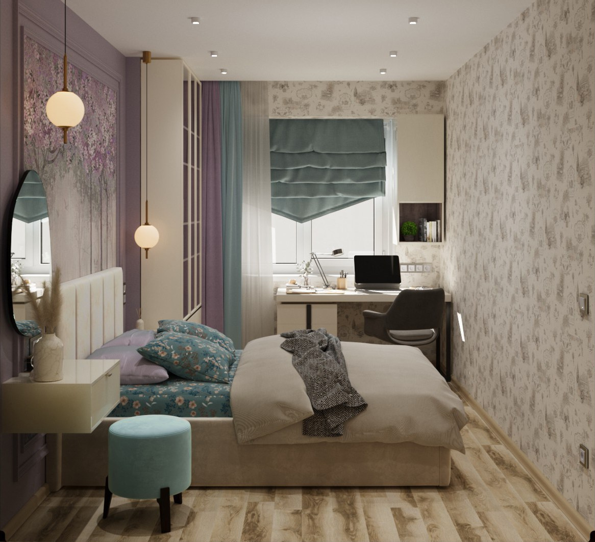 Квартира для молодой девушки 45 м². ПРОЕКТИРОВАНИЕ ИНТЕРЬЕРОВ И АРХИТЕКТУРНЫХ РЕШЕНИЙ В СТУДИИ SHELOFAST DESIGN