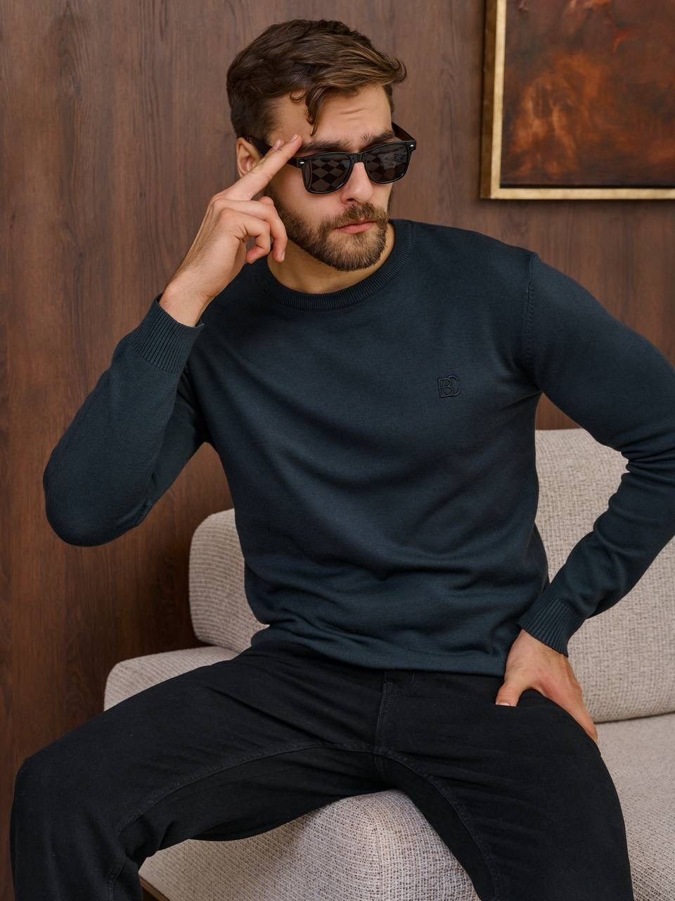 Съемка мужской одежды для бренда свитеров 