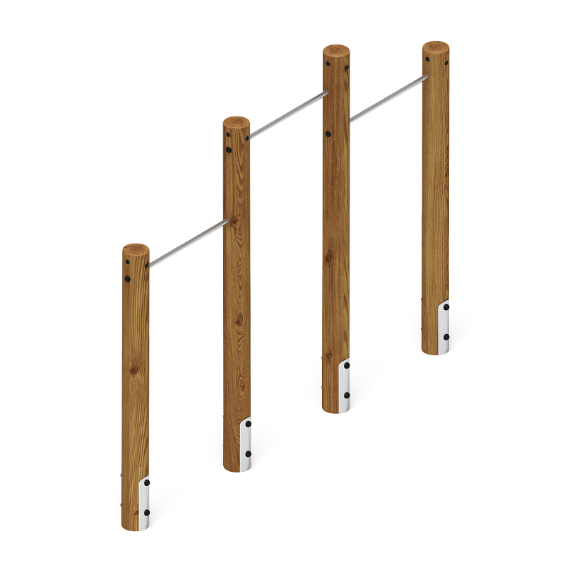 Турник взрослый тройной (лиственница темный) СО 2.20.10-Л.И1.01 Габариты (ШхДхВ): 3420х180х2700 Зона безопасности, мм: 6420х3180 Возрастные ограничения от 12 лет