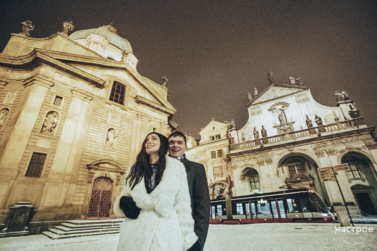 Winter love-story in Prague (Czech Republic). Marina Kanygina (Fedoseeva) photography