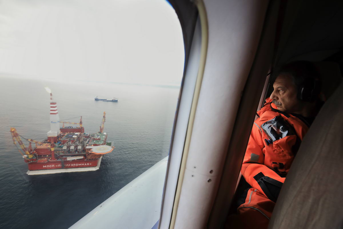 Приразломная — ледостойкая нефтяная платформа, Баренцово море, Арктика. Заказчик: Газпромнефть