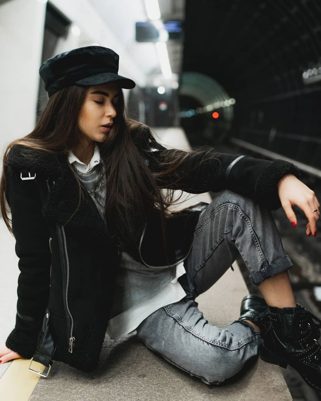 Farida in the subway. New York photographer RINAT SHAHMETOV in New York city