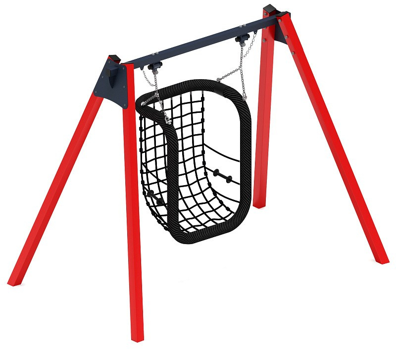 Качели М1 (красный) - ИО 11.М.08.01-01 Габариты (ШхДхВ): 2830х1765х2250 Зона безопасности, мм: 2850х7000 Возрастные ограничения от 3 лет, весом не более 70 кг