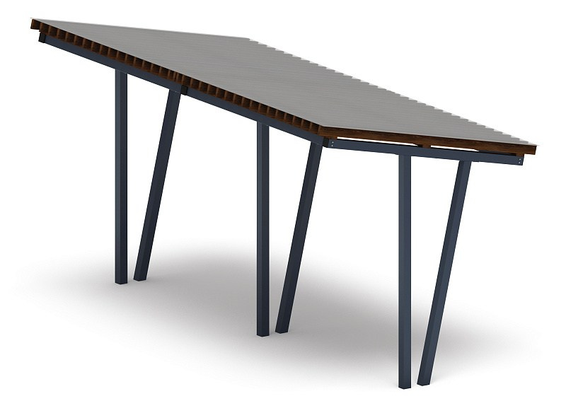 Пергола тент (наклонная) - МФ 77.03.02 /с поликарбонатом/ Габариты (ШхДхВ): 5680x3000x3170 мм 