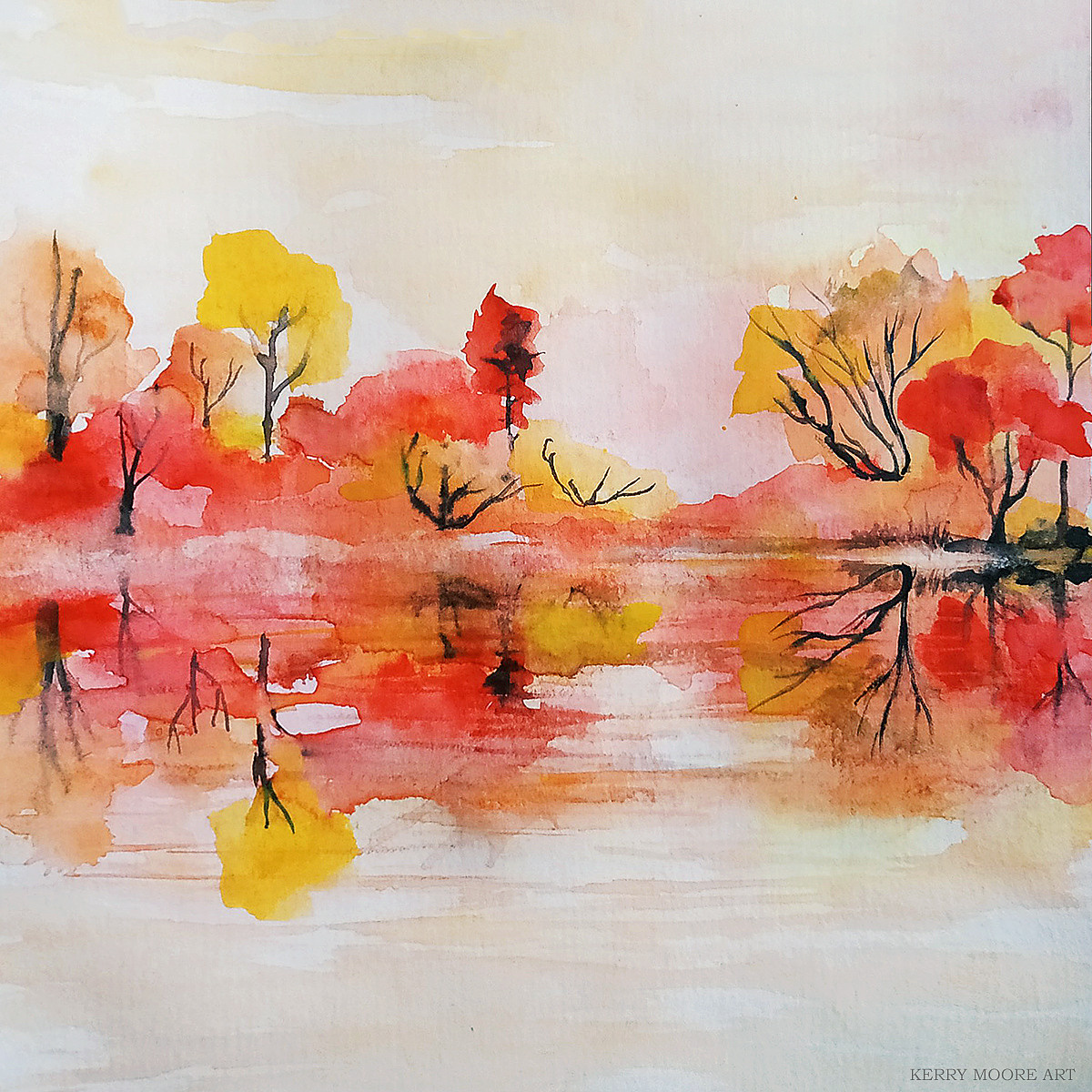 Landscapes in watercolor & acrylic. Фотограф и художник Kerry Moore