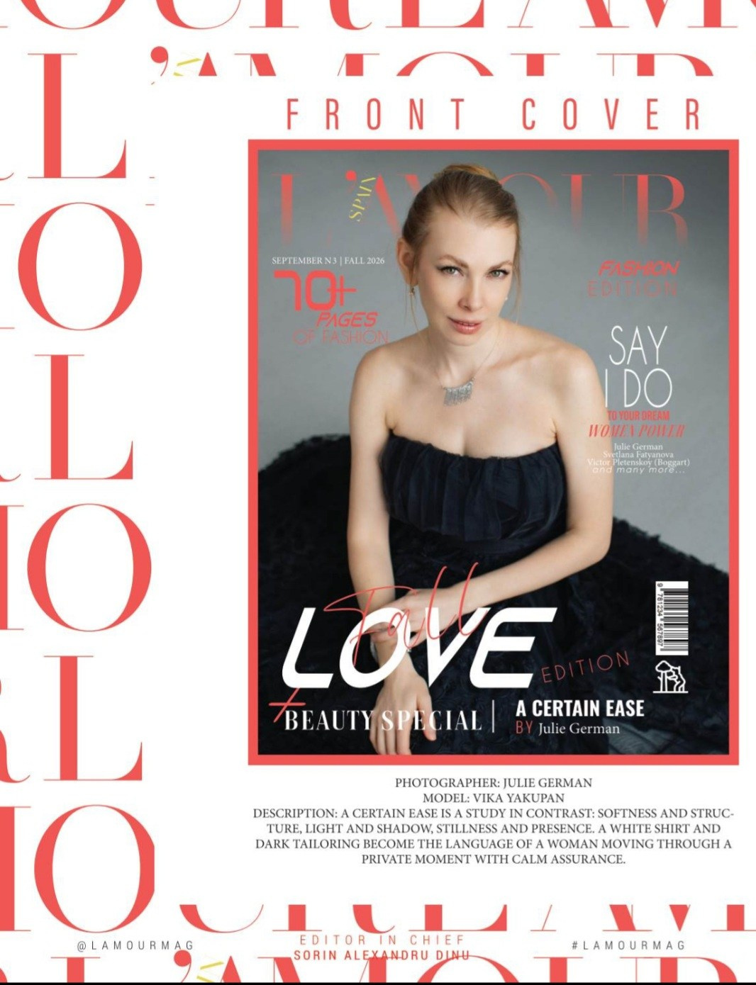 Модель L'Amour, журнала мод в Испании. Светлана Фатьянова