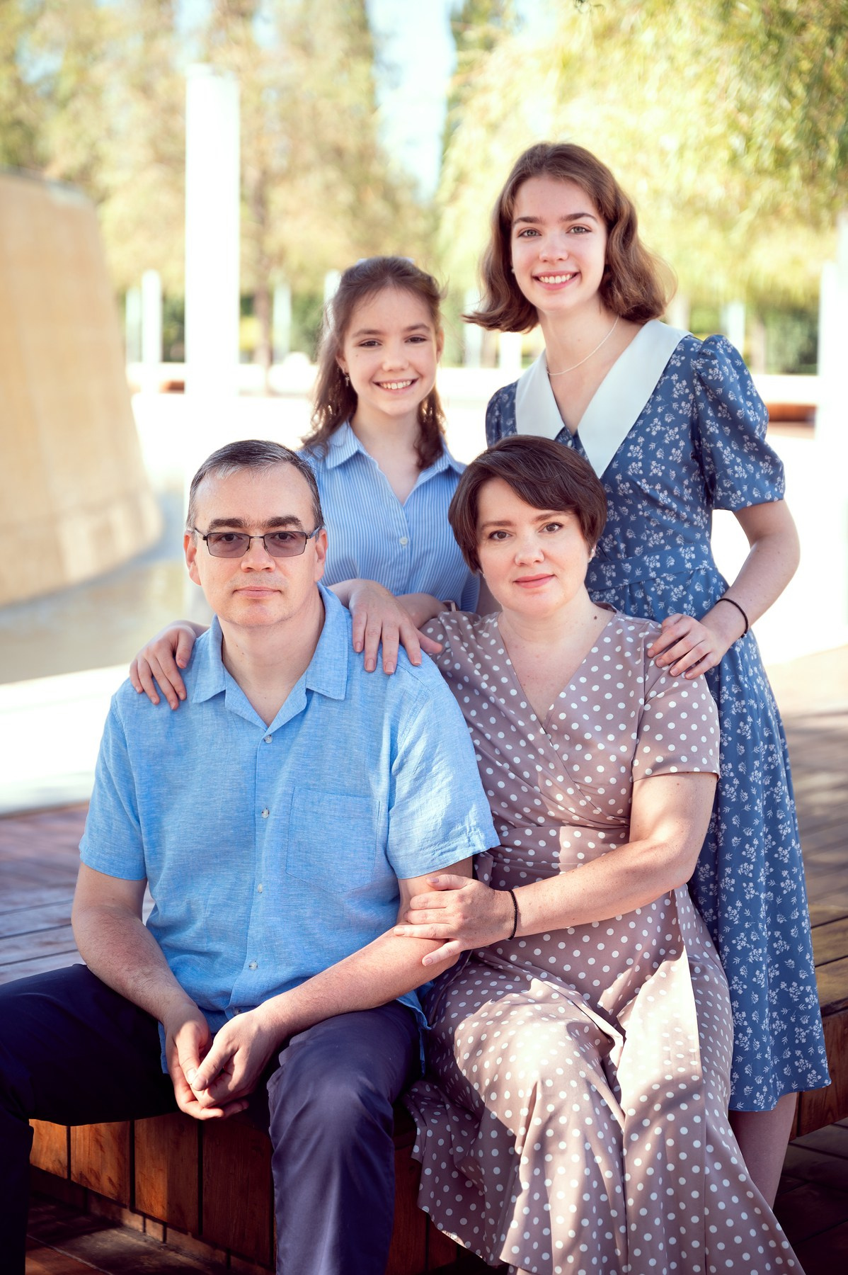 Фото семьи летом в парке "Краснодар"