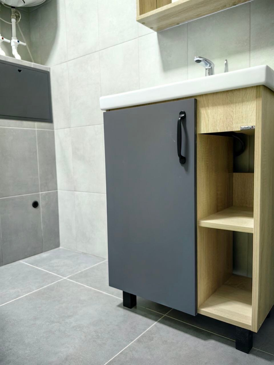 Ванная комната (ул. Сибгата Хакима д. 40). Ремонт санузла, туалета, ванной под ключ в Казани. Укладка плитки