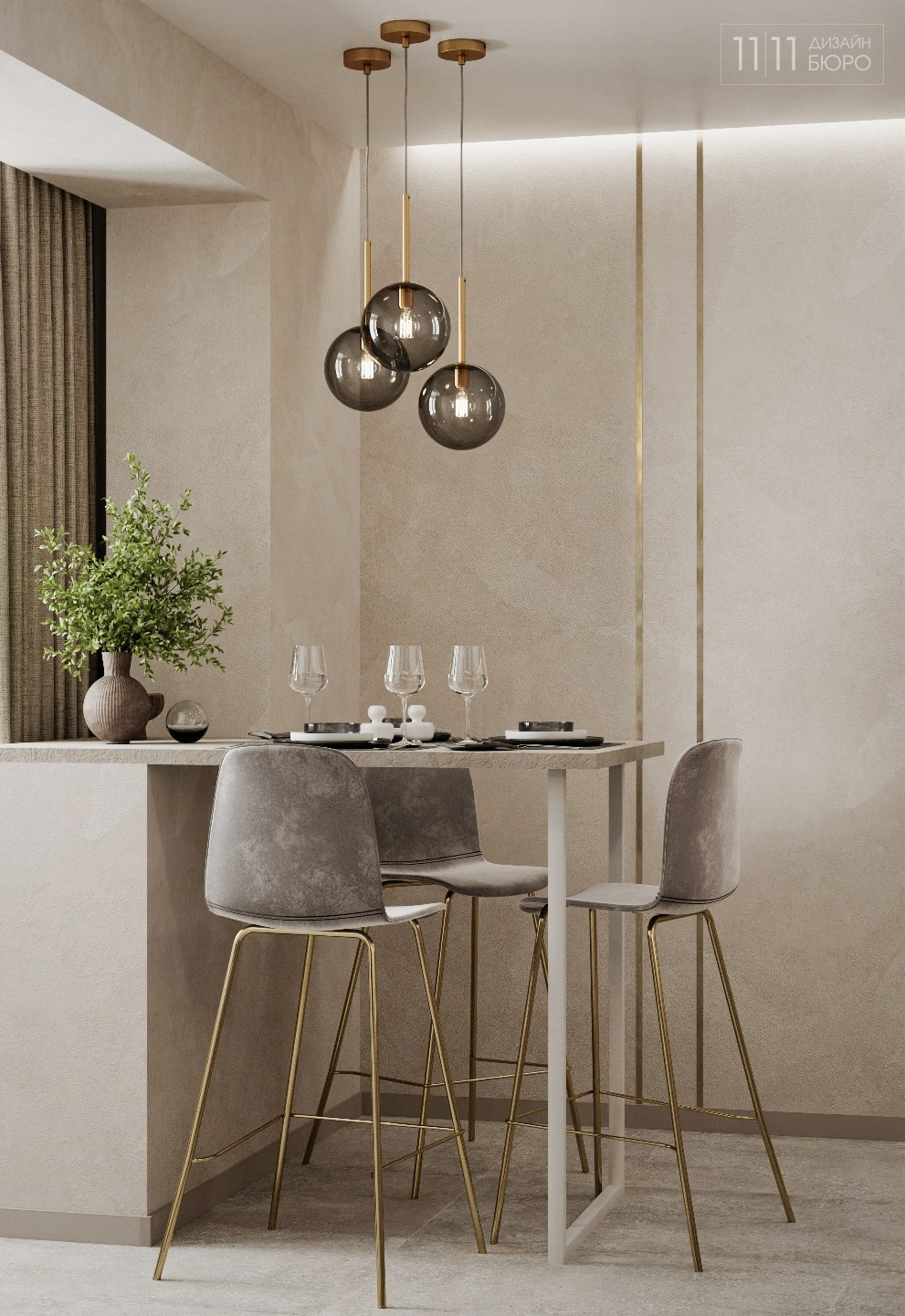 Стол-подоконник в кухне, барная сойка в кухне