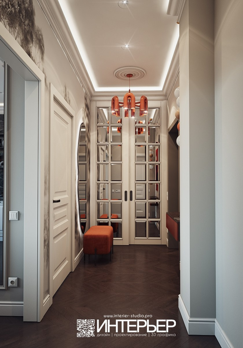 Дизайн-проект квартиры 45 кв. м в ЖК «Курортный» г. Пятигорск, КМВ. Дизайн интерьера, 3D визуализация и 3D моделирование. Создание проектов и чертежей. КМВ: Кисловодск, Пятигорск, Ессентуки и удаленно