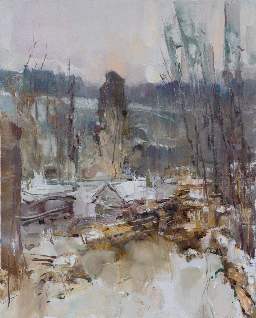 У загона с козами. Художник Александр Каверин