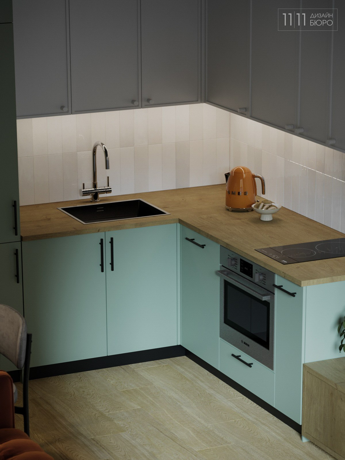 «Спокойная эклектика» — проект небольшой квартиры с яркой прихожей. Дизайн-бюро 11/11, дизайн интерьера с индивидуальным подходом во Владивостоке