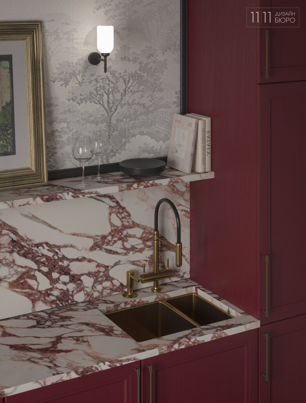 «Винный бархат» — концептуальный проект апартаментов. Дизайн-бюро 11/11, дизайн интерьера с индивидуальным подходом во Владивостоке