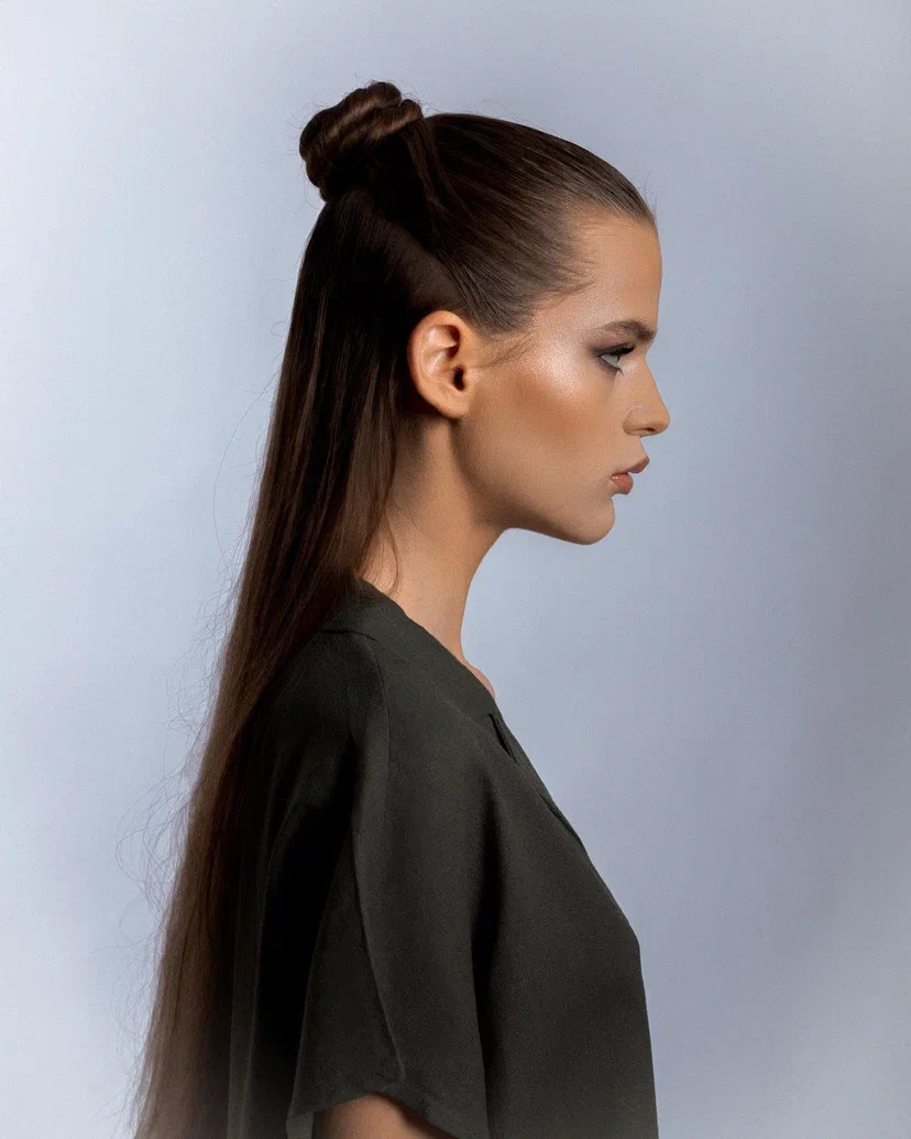 Арт креативная укладка с  блеском.