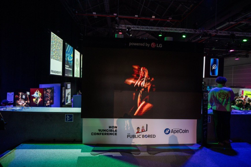 My art "Thtough The Prism at exhibition.The Frame. NFT NFC Summit. Lisbon. 2024.