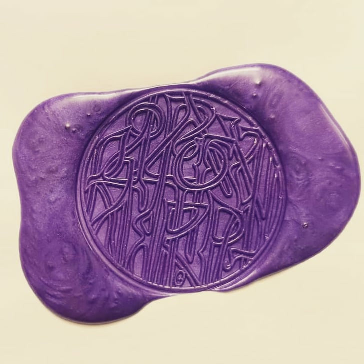 Эскиз печати для федерального проекта "Дорога в Лавру" в технике славянской вязи, мастер письма Константин Парсаданов